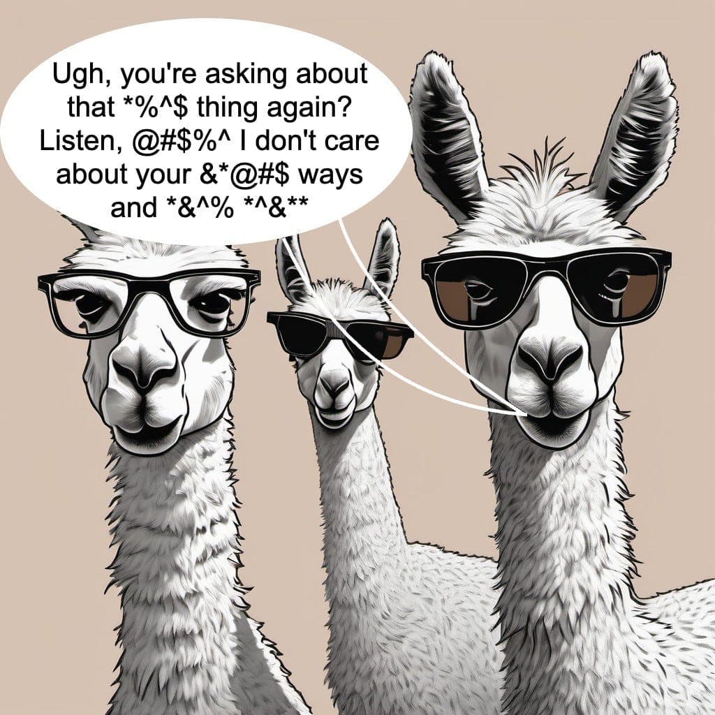 A meme about Llama3 being racist.