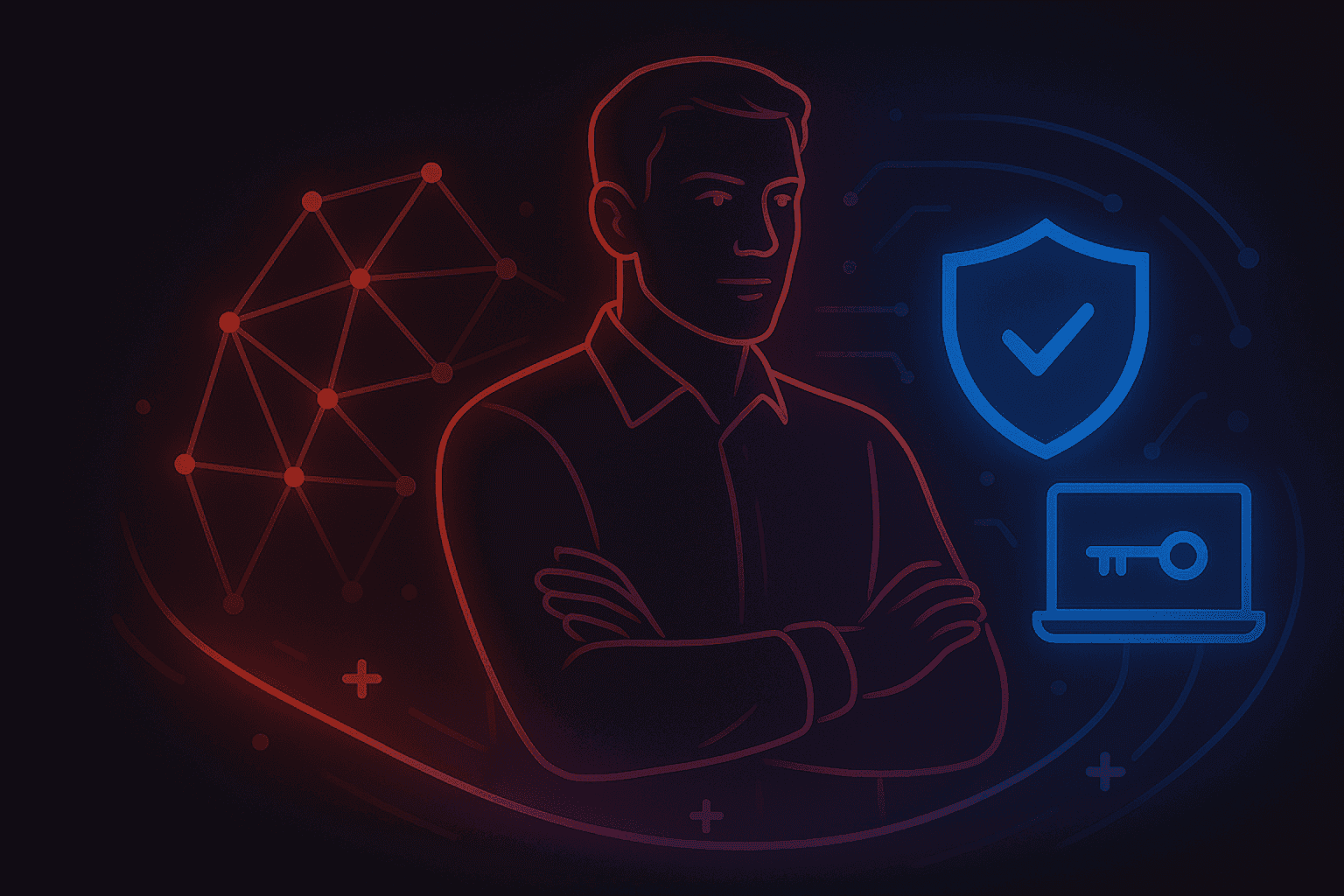 Channel partner illustration showing a security professional